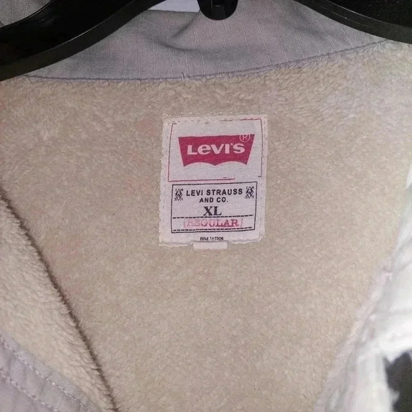 Levis Men's Khaki Sherpa Fleece Lined Work Barn Chore Jacket Size XL Beige - Picture 6 of 7